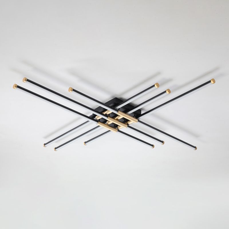 New Modern Linear Sputnik Flush Mount Ceiling Light Aluminum Living Room Flush Light