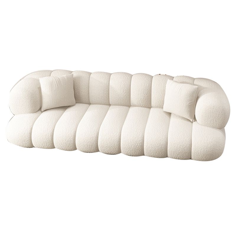 Sewn Pillow Back Sofa Northern European Recessed Arm Sofa with Pillows