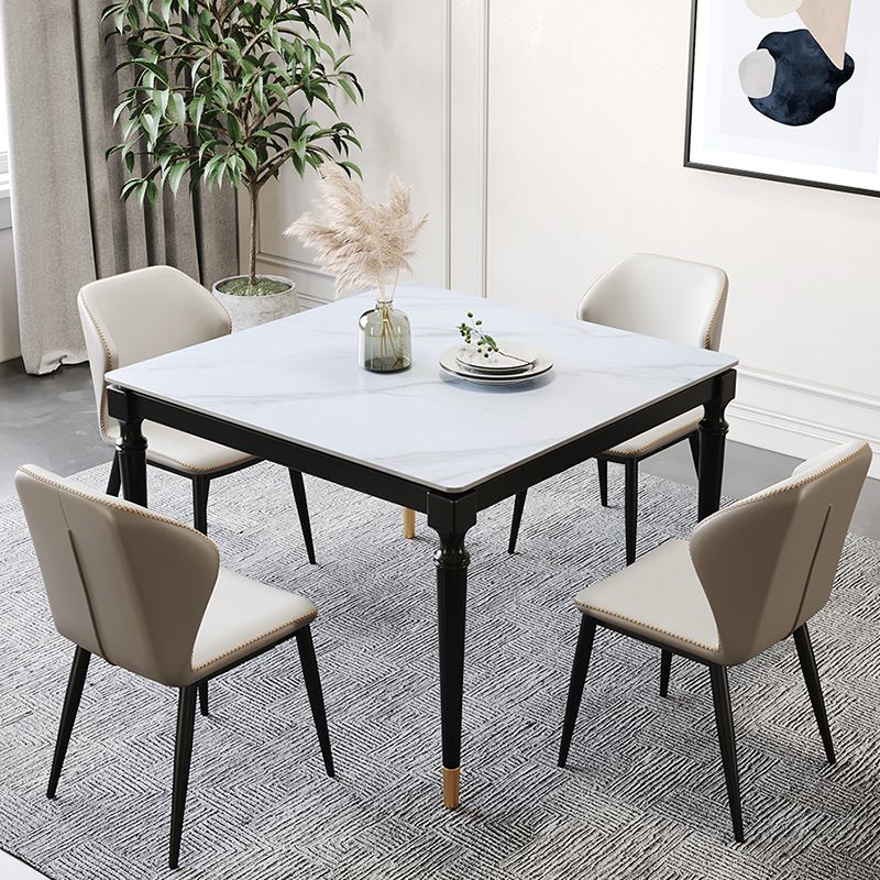 Stone Dining Site Table Industrial Style 4 Legs Dining Table for Kitchen Home