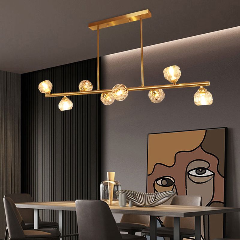 Sphère de l'île contemporaine Lumières de l'île cristalline en or