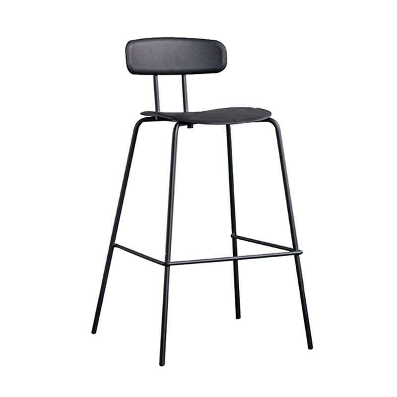 Scandinavian Milk Tea Shop Footrest Stool Matte Finish Iron Bar Stool