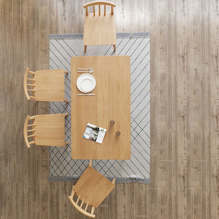 Modern Rectangle Dining Set 1/2/5/7 Pieces Solid Wood Dining Table with Chairs