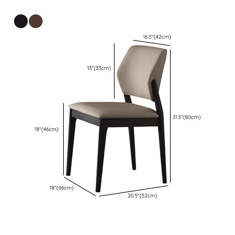 Industrial Solid Wood Dining Chair Wingback Upholstered Side Chair