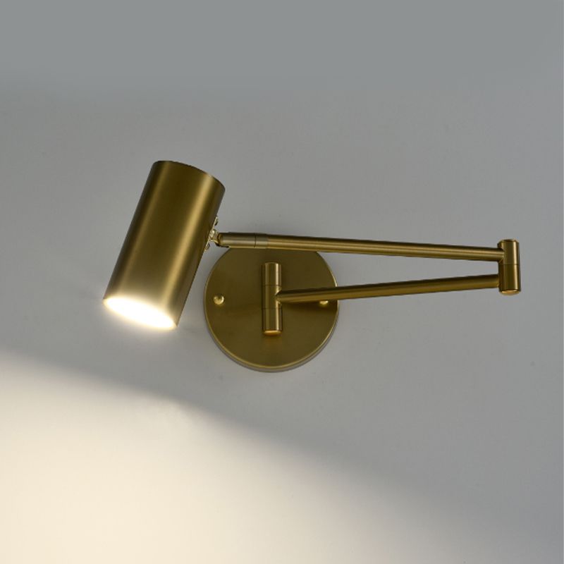 Modern Metal Wall Light Geometric Swing Arm Wall Sconce for Living Room