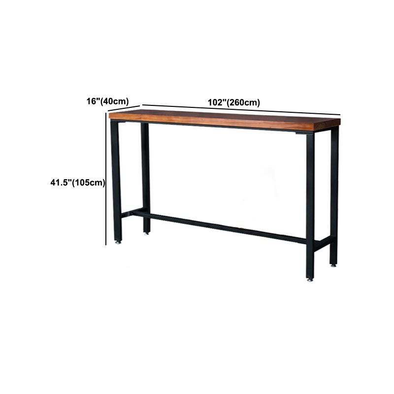 Rectangle Solid Wood Bar Table Set Industrial 1/5/6 Pieces Counter Table with Stools