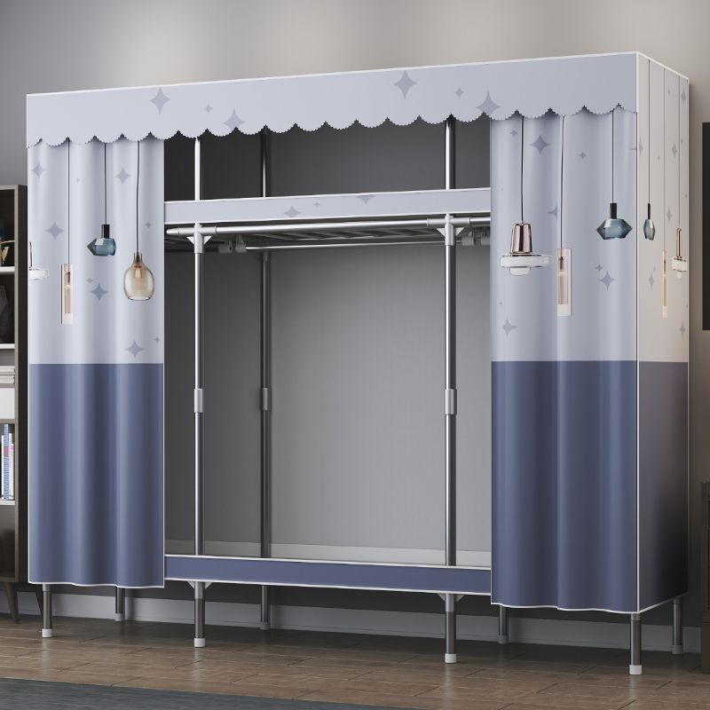 Modern Style Wardrobe Metal Wardrobe Closet with Garment Rod