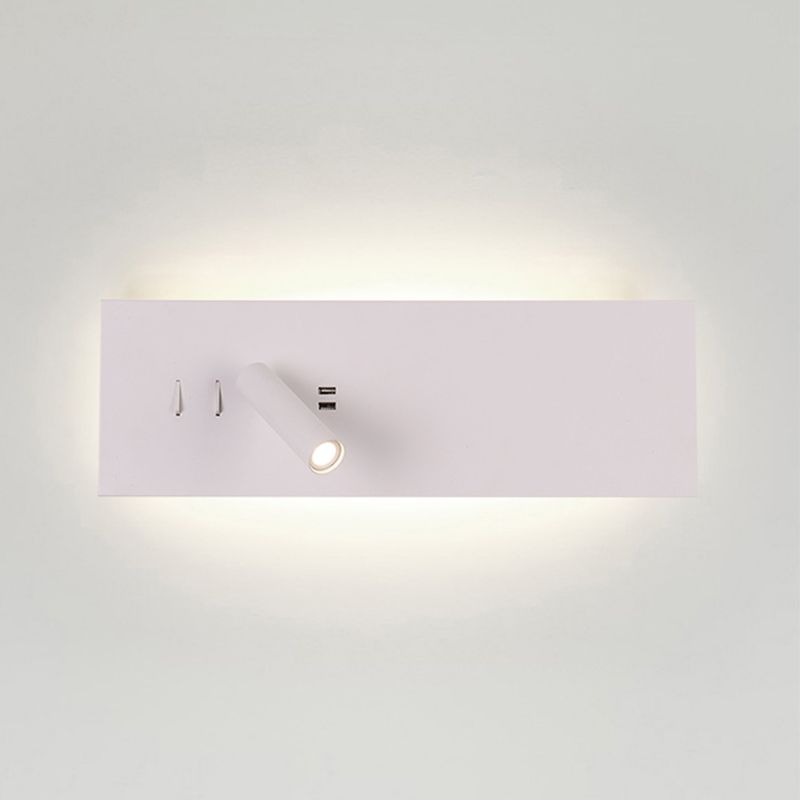 Modern Style Rectangle Shape Wall Sconce Metal 2 Lights Sconces for Bedroom