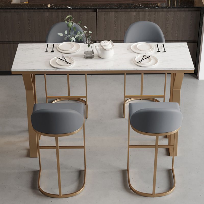 Luxurious Rectangular Pub Table Set 1/2/5 Pieces Sintered Stone Top Bistro Table Set