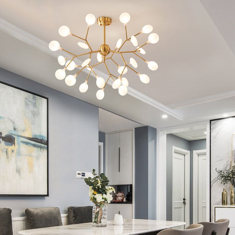 Luce a sospensione di rame Sputnik in moderna luce del soffitto a fuoco di lusso con ombra acrilica