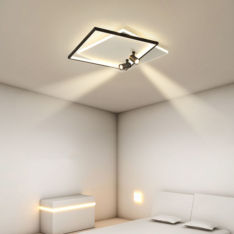 Ultra-dunne Flush Plafond Verlichting Nieuwe Moderne Metal Flush Mount in zwart voor de woonkamer