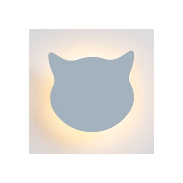 Dierenkitten hoofd muur sconce houten led sconce licht in snoep gekleurd voor kinderslaapkamer