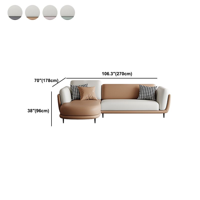 37.8 " H Faux Leather Flared Arm Sofa & Chaise for Living Room