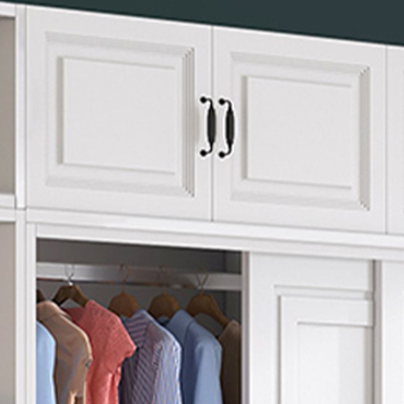 Modern Freestanding Wardrobe Armoire, 2-door Manufatured Armoire with Shelves in White