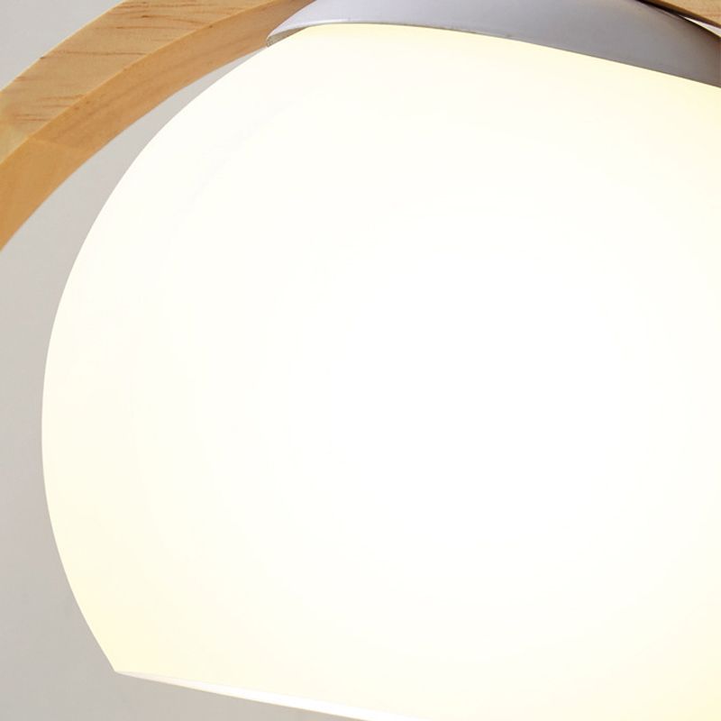 Contemporary Wood Lighting Globe Glass Shaded Wall Light for Bedroom