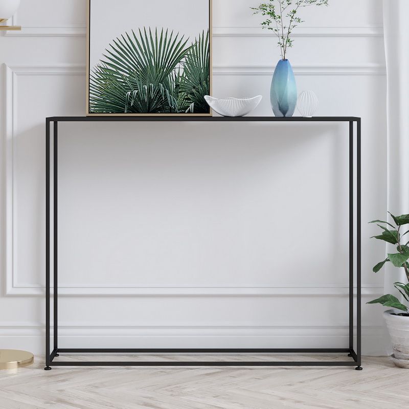 31.5-inch Tall Modern Console Table Iron Accent Table with 1 Shelf
