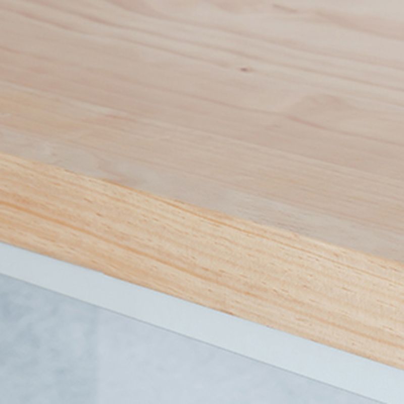 Indoor Wood Counter Wine Table Rectangle Natural and White Bar Height Pub Table