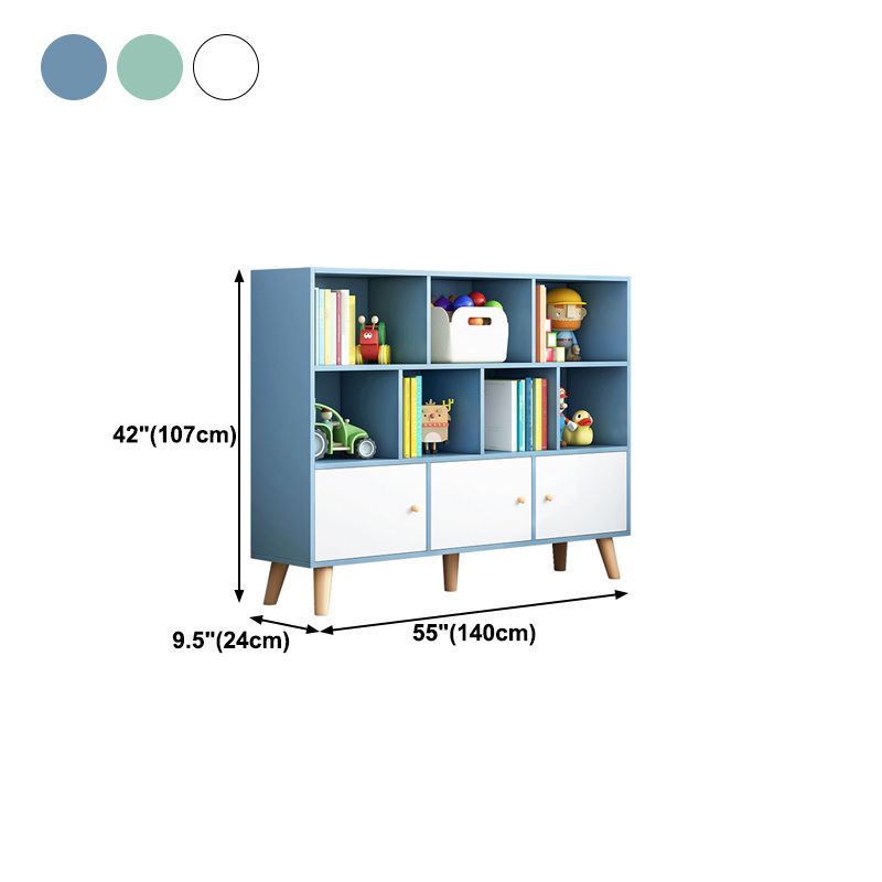 Scandinavian Manufactured Wood Bookcase Closed Back Bookcase with Doors