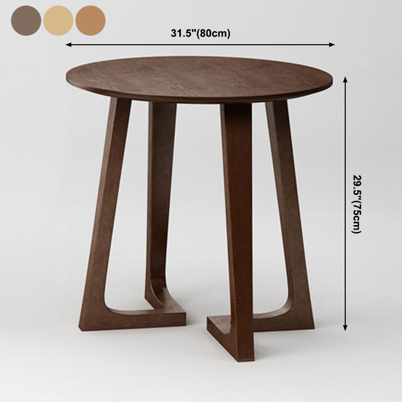 Solid Wood Brown Tone Dining Table Modern Double Pedestal Table for Dining Room