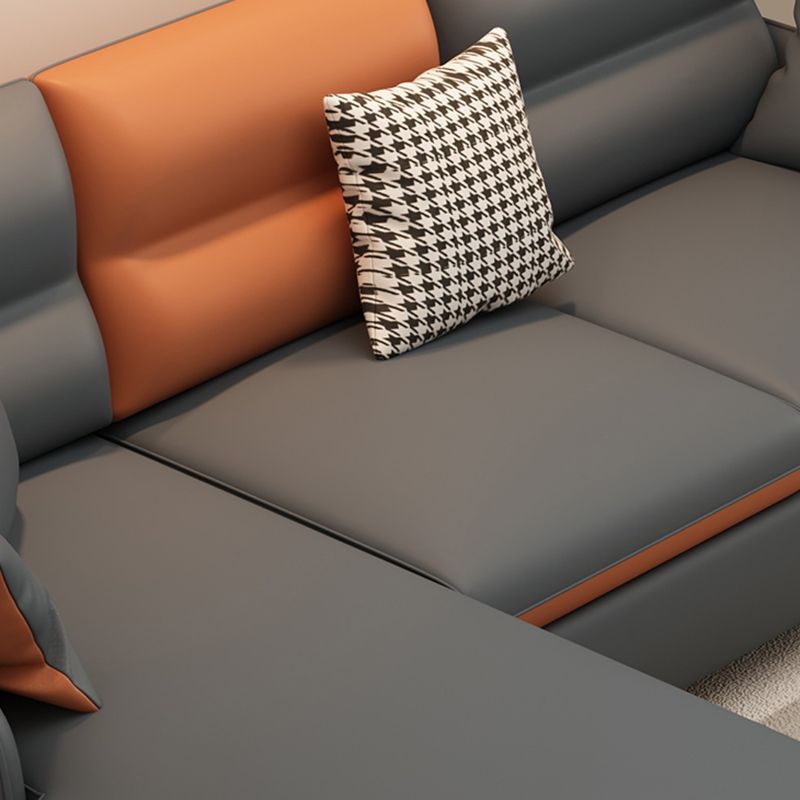 Stain-Resistant Sectionl with Storage Faux Leather 102" Sectional