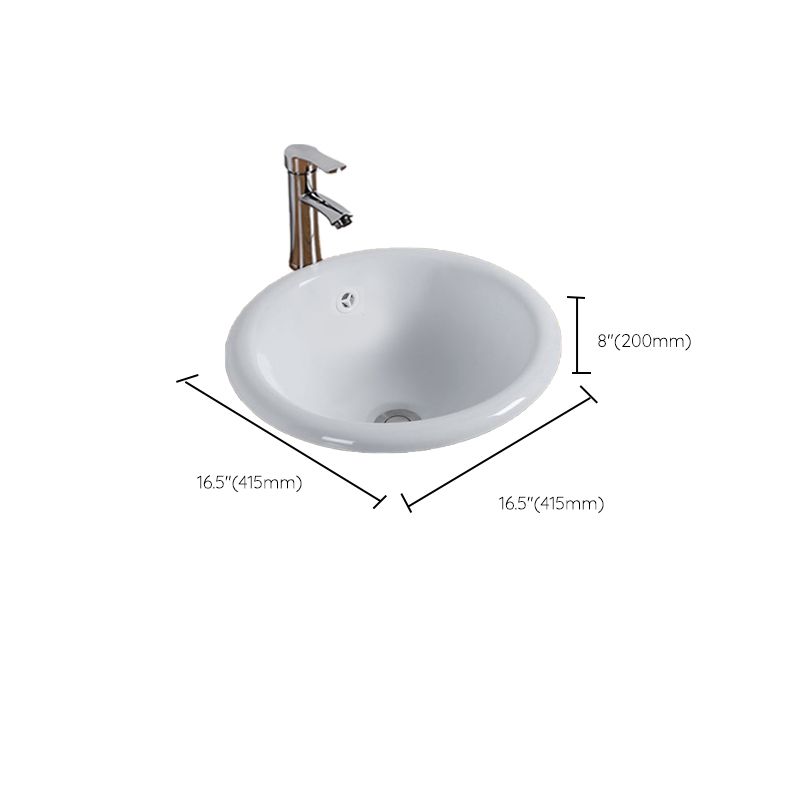 Modern Style Bathroom Sink Oval Porcelain Undermount Bathroom Sink