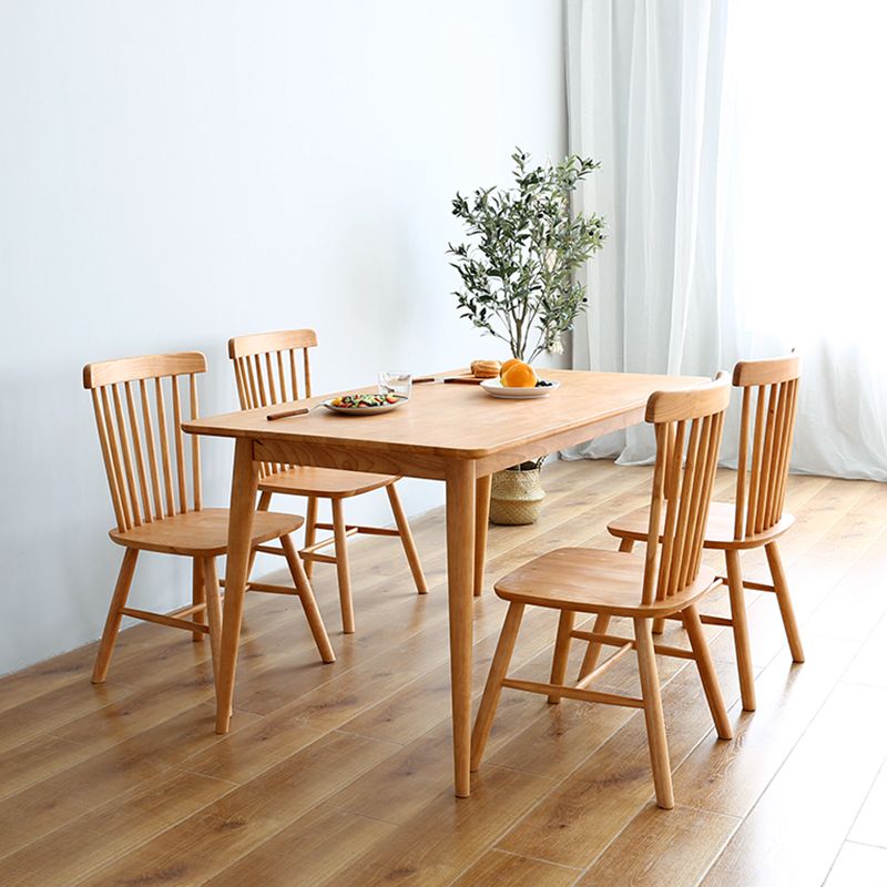 Rectangle Wooden Dining Table Modern Balata Wood Table with 4 Legs for Restaurant