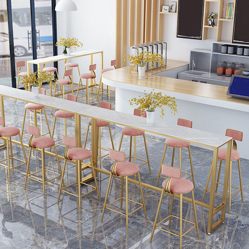 Glam Style Rectangle Bar Table 1/2/5/7 Pieces Faux Marble Counter Table