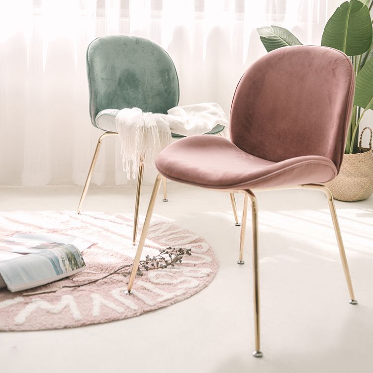 Chaise de salle à manger de Style Glam nordique, sans accoudoirs, avec pieds en métal