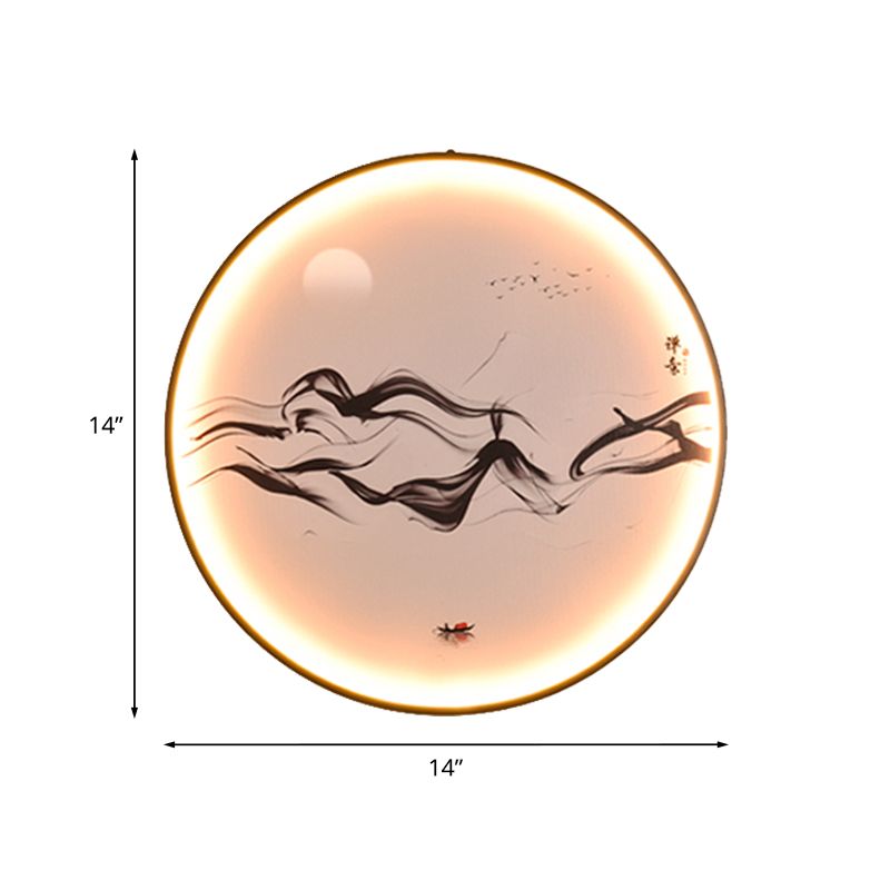 Zen/Hills Mural Wall Light Fixture Vintage Aluminum Black LED Wall Sconce Lighting for Restaurant