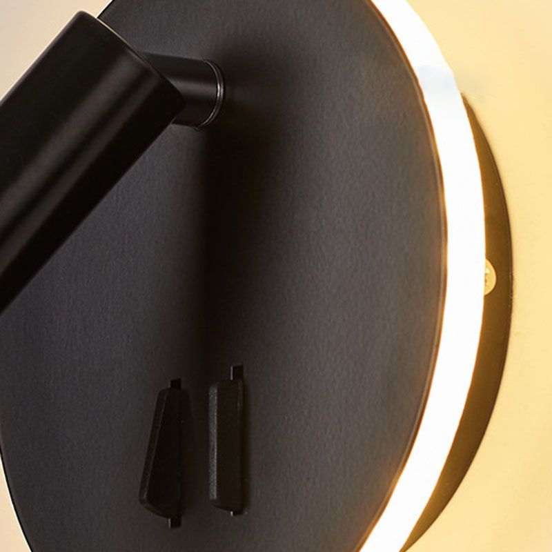 2-Light Geometric Wall Mount Light Modern Style Metal Reading Wall Lamp