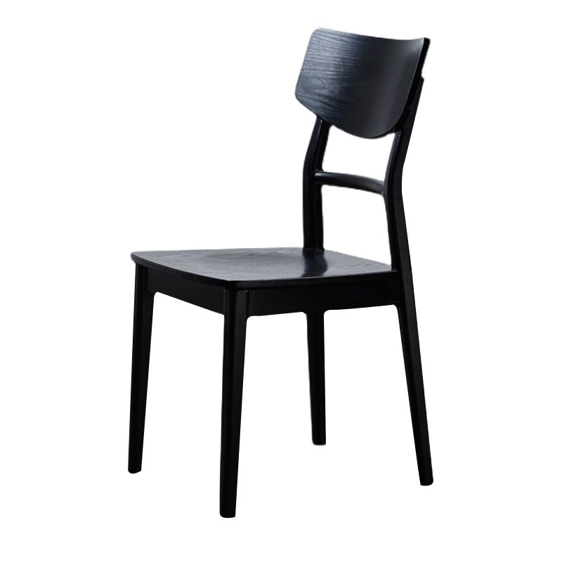 Silla lateral de madera para restaurante industrial, silla de comedor con respaldo de escalera (juego de 4)