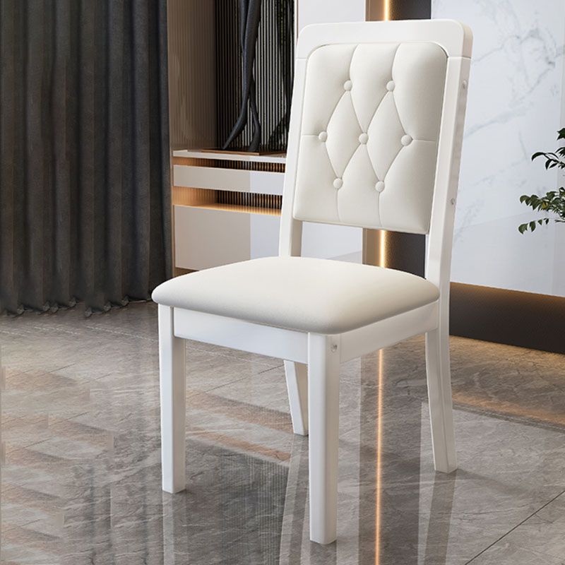 Wood Tufted Dining Chair Modern Style Upholstered Armless Dining Chairs