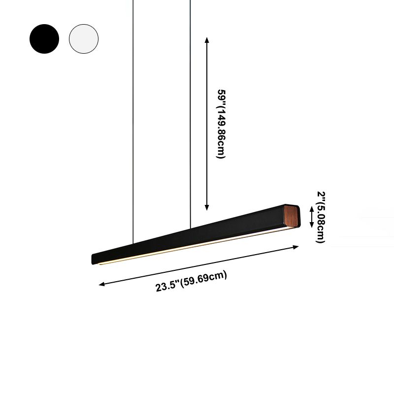 Nordic Pendant Light Modern Simple LED Long Strip Long Chandelier Lampe pour salle à manger