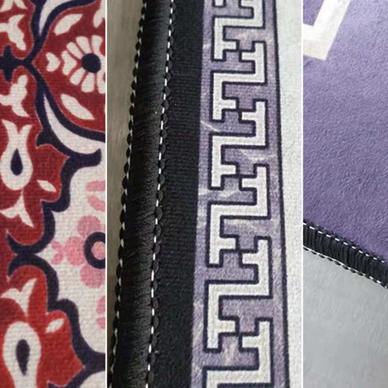 White Modern Rug Graphic Polyester Area Rug Washable Rug for Home Decor