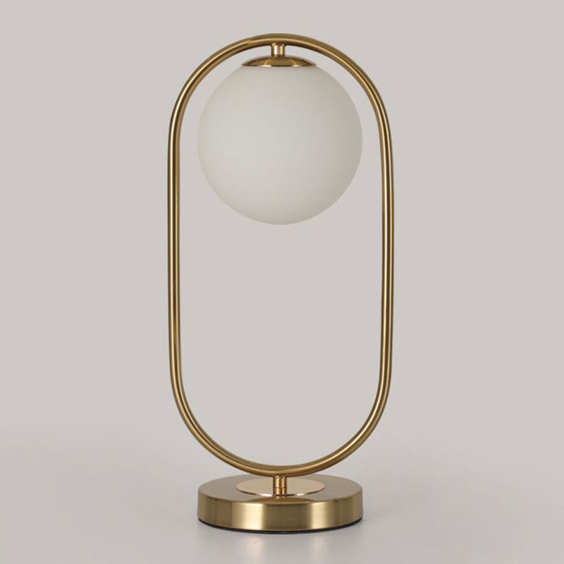 Milk Glass Spherical Night Stand Light Nordic 1 Head Table Light for Bedroom