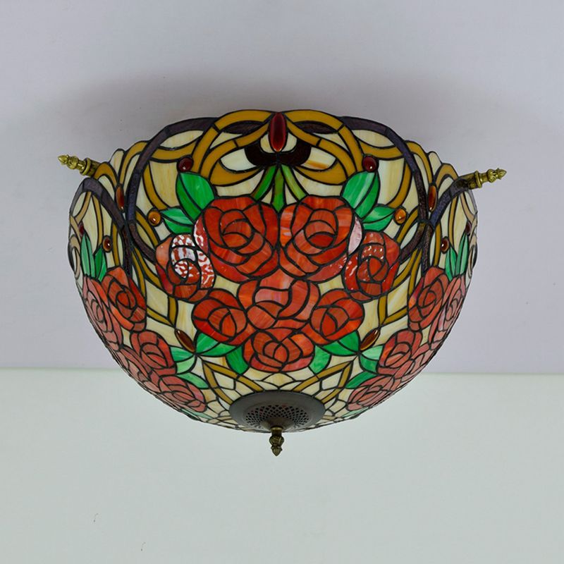 Brass 5 lampadine semifulco l'illuminazione del monte vittoriano art vetro arte rosa vicino alla luce del soffitto