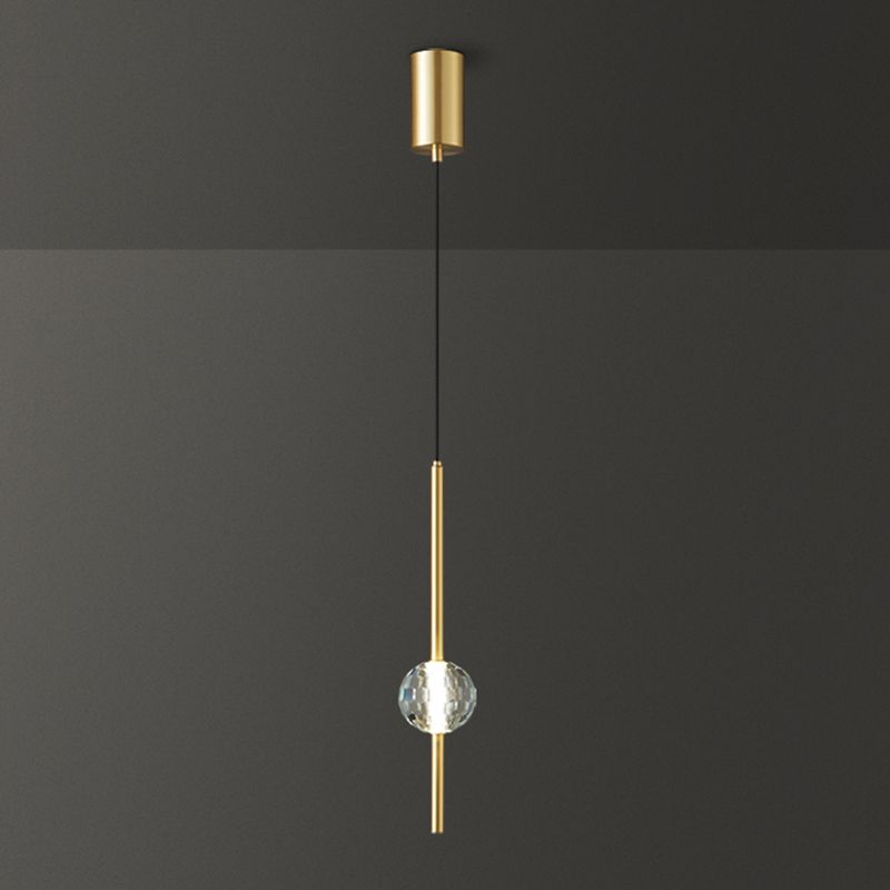 Contemporary Hanging Ceiling Light Linear Crystal Linear Pendant Light for Bedroom