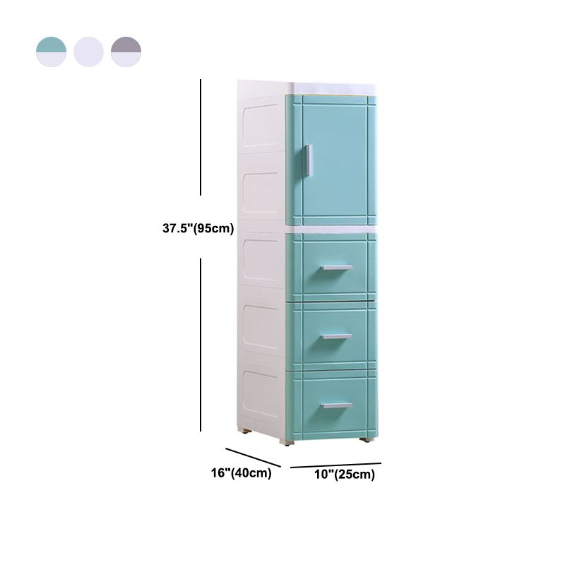 37.4" H Nightstand Plastic Night Table with 1 Door and 2/3-Drawer