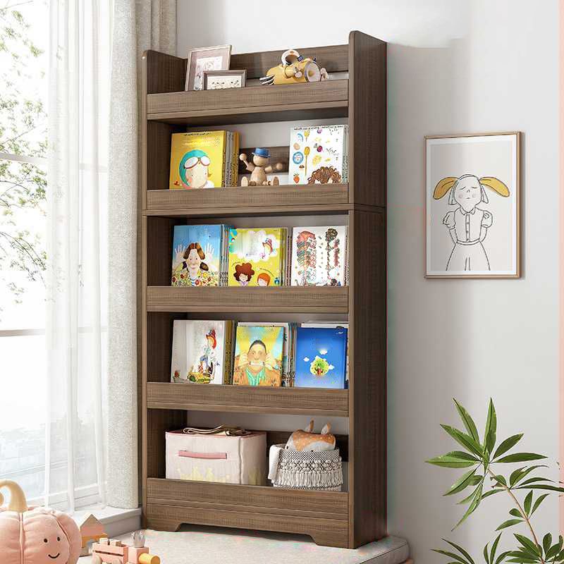 Engineer Wood Bookcase Modern Style Minimalist Home Bookshelf