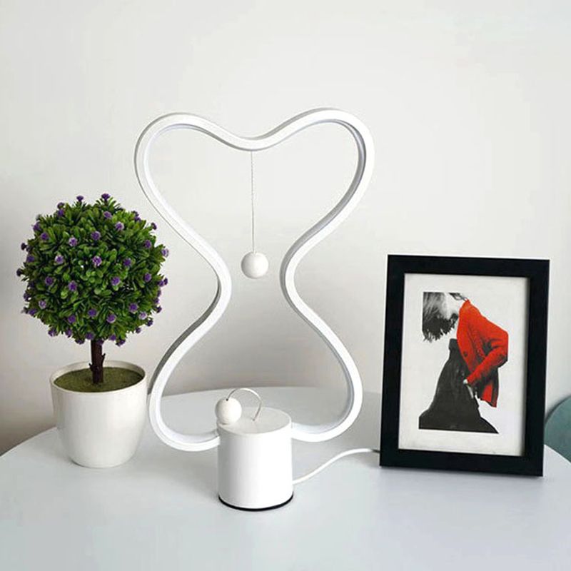 Magnetic Curved Night Stand Light Simple Metal Bedroom LED Table Light