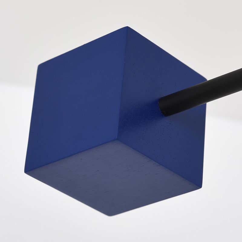 Luz colgante LED de hierro forjado Sputnik en moderna luz de techo de interior de estilo creativo con decoración de madera