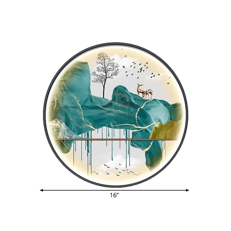 Luminaire mural jaune / vert Cercle