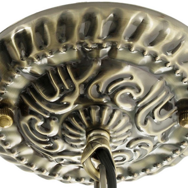 Dome Hand geschnittenes Glas Kronleuchter Beleuchtung Tiffany 3 Lichter Blaue Deckenlampe