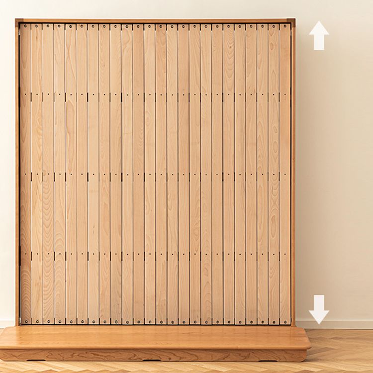 41.33" Height Solid Wood Standard Bed in Natural with Rectangle Headboard