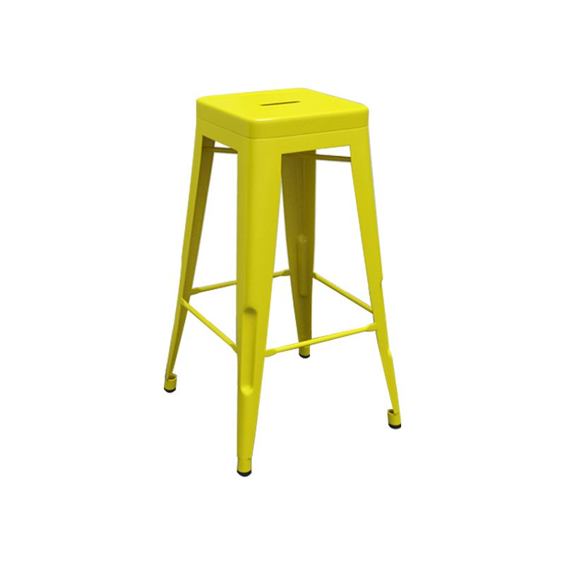 Modern Armless Backless Counter Stool Iron Cashier Bar Stool with Seat and Pedal