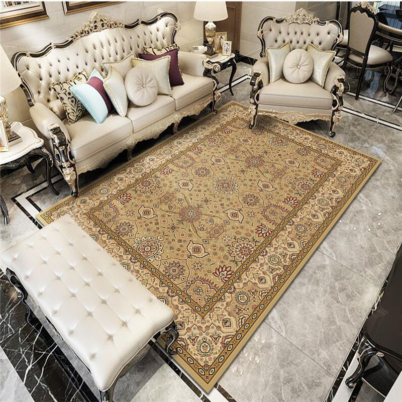 Traditional Multicolored Area Rug Floral Print Carpet Stain Resistant Area Carpet for Living Room