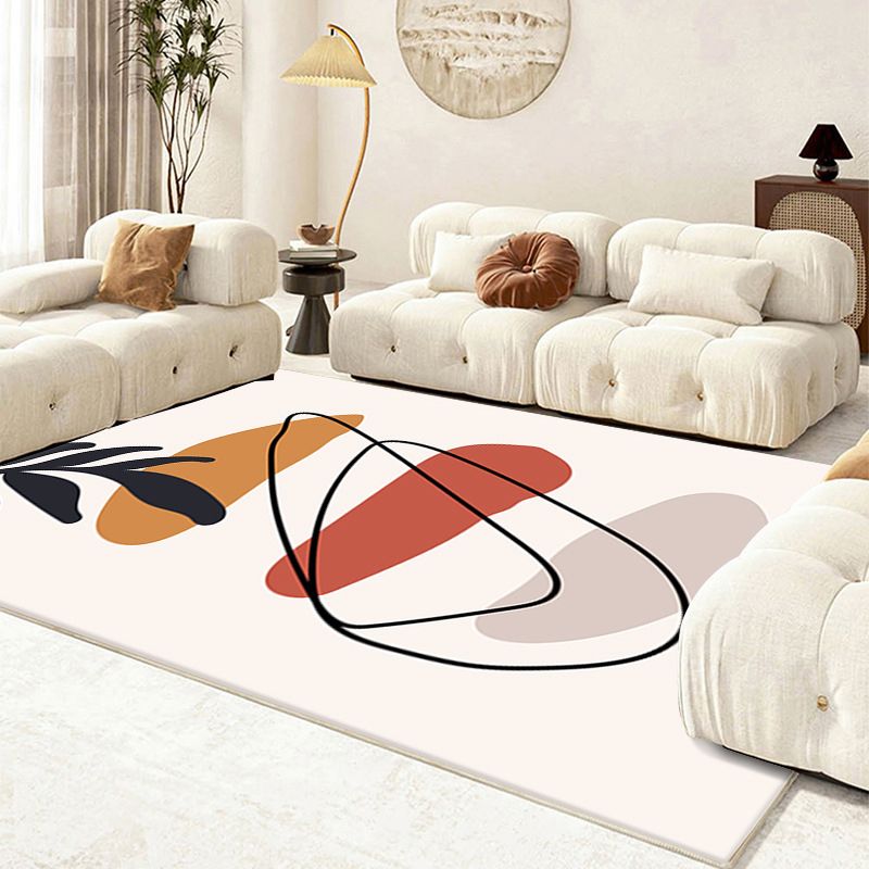 Nordic Modern Carpet Polyester Color Block Carpet Stain Resistant Carpet for Living Room