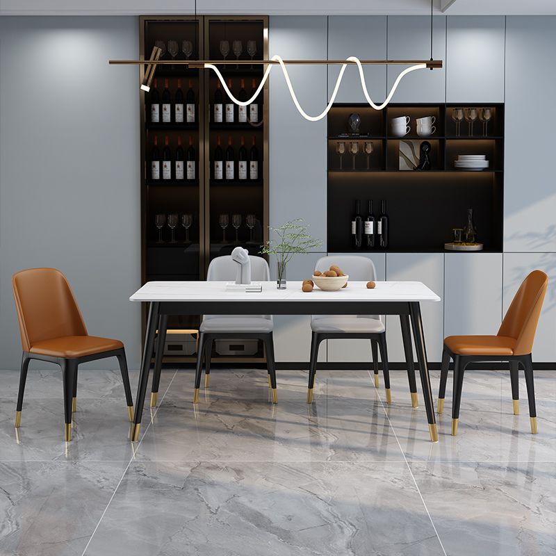 Nordic 1/4/5/7 Pieces Dining Set Rectangle Stone Dining Table for Dining Room