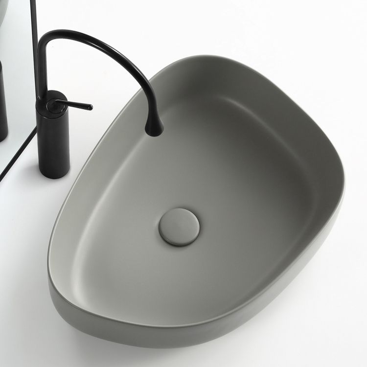 Modern Vessel Bathroom Sink Porcelain Specialty Shut-Off Valve Included Basin Sink