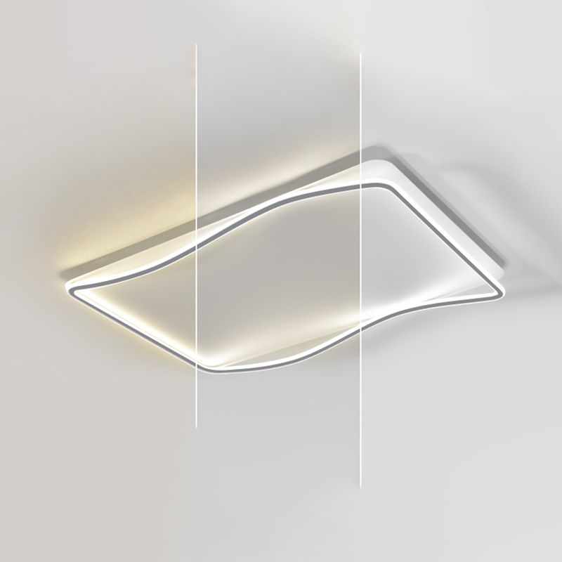 Modern Geometry Flush Ceiling Light 2-Head Bedroom LED Flush Mount Lamp with Acrylic Shade