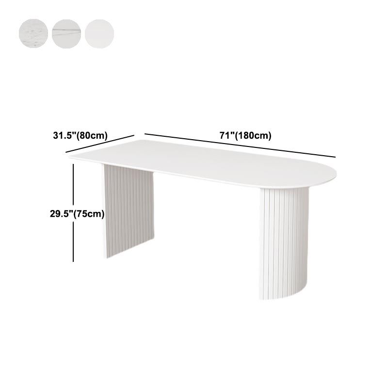 Modern Stone Top Dinette Table Metal Base Dining Table for Living Room